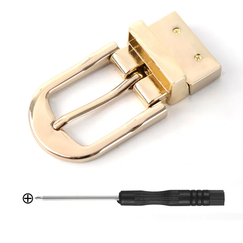 Zinc Alloy Rotatable Buckle with Screws and Tools, Double-Sided Belt Adjustment Buckle, Pin Buckle for Women and Men, Commuter Business Style, Suitable for 25Mm/0.98In Belts