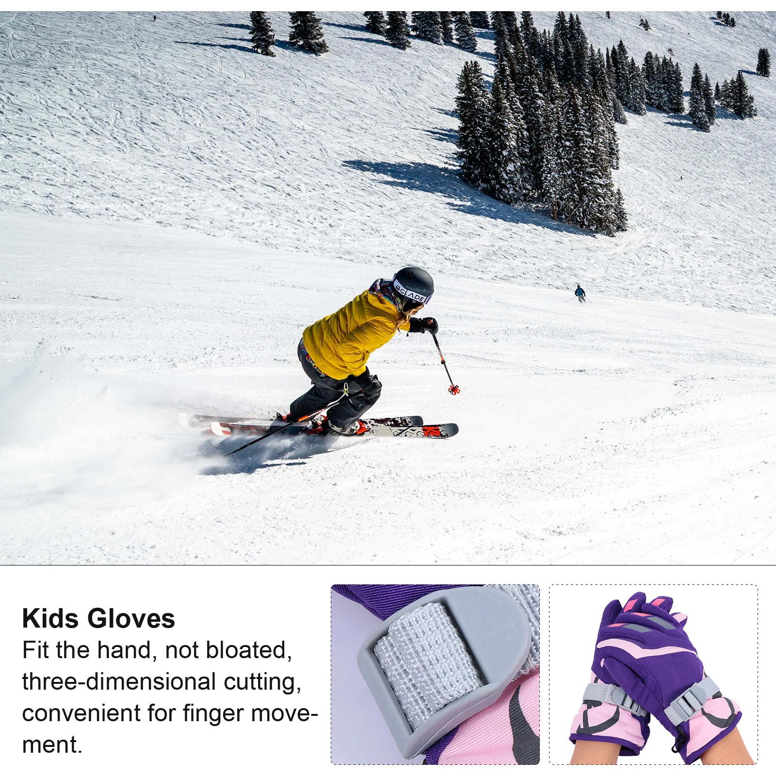 1 Pair Skiing Gloves For Kids Lightweight Durable Cycling Mountaineering Outdoor Sports Gift Children Winter Glove