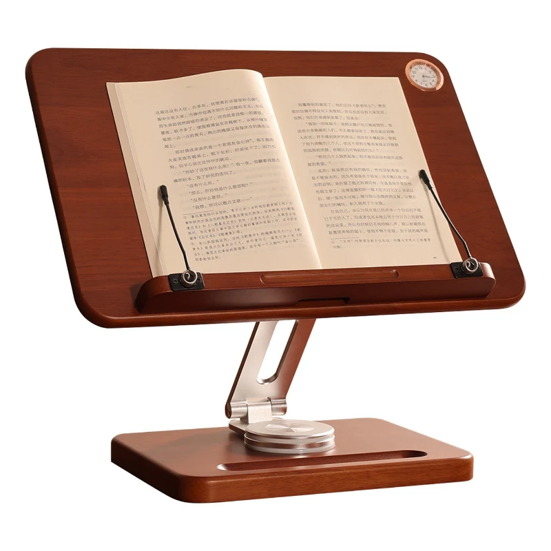 Solid wood reading stand Student bookstand Bookholder Fixed reading and learning support stand Desktop Lifting and folding