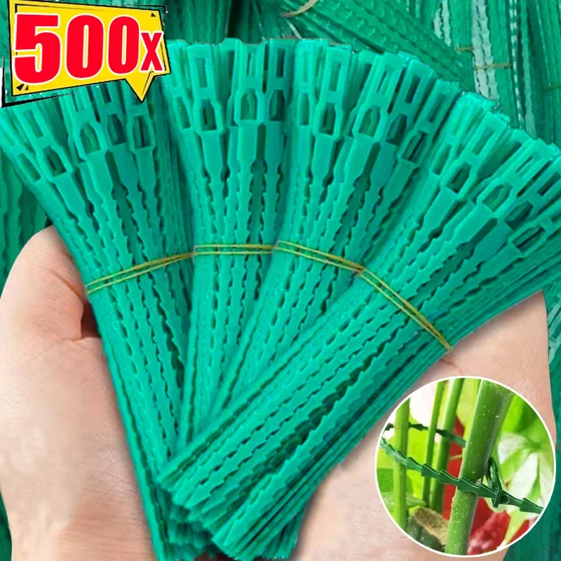 10/500pcs Garden Cable Ties Adjustable Plants Vine Support Fastener Ties Reusable Self Locking Plastic Zipper Ties Organizer