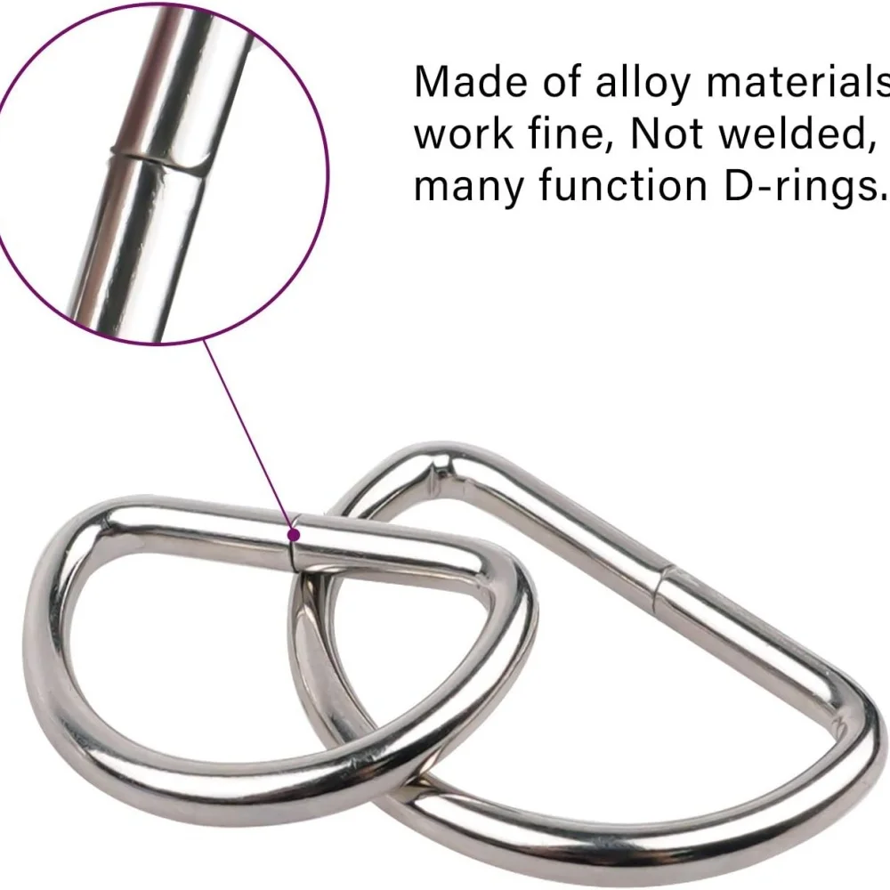 50Pcs D-Ring Buckle Stainless Steel Semi-Circular D-Ring Adjustable hardware Bag Belt Process DIY Accessories image 4