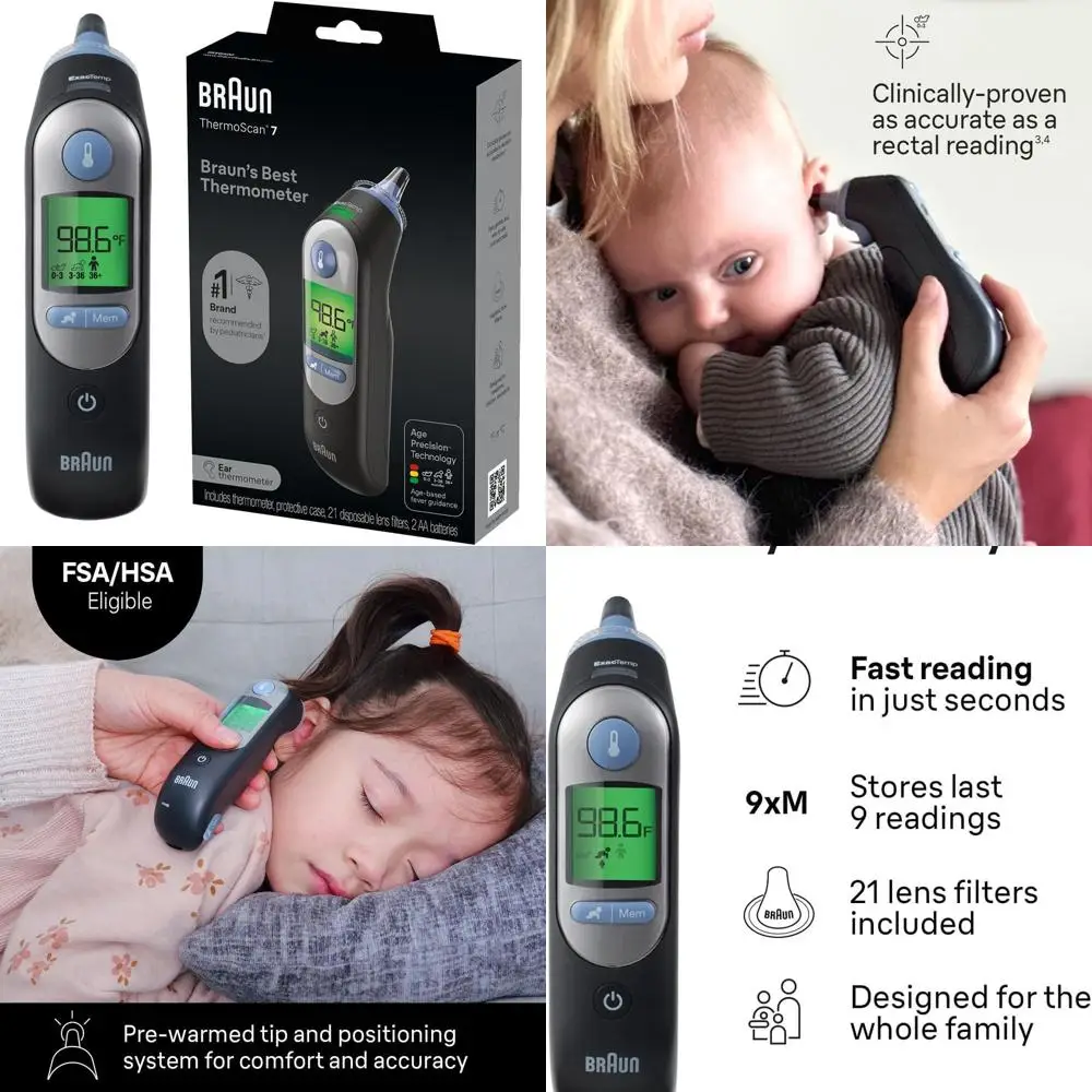 

Top-Rated Pediatrician-Recommended Digital Ear Thermometer for All Ages with Age-Specific Fever Indicator