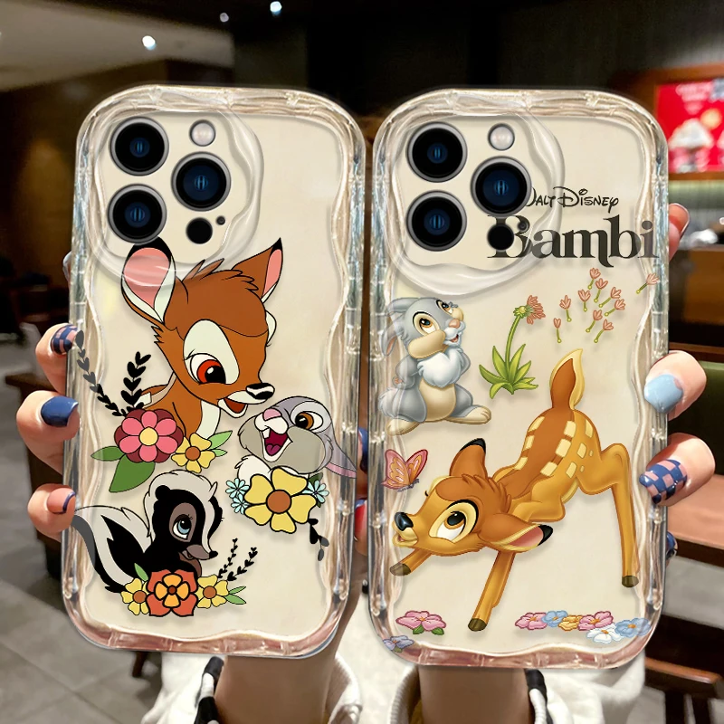 Bambi Thumper Friend Cute Phone case For Apple iPhone 15 14 13 12 11 Pro X XR XS Max Plus 8 7 Plus SE Wave Oil Cover