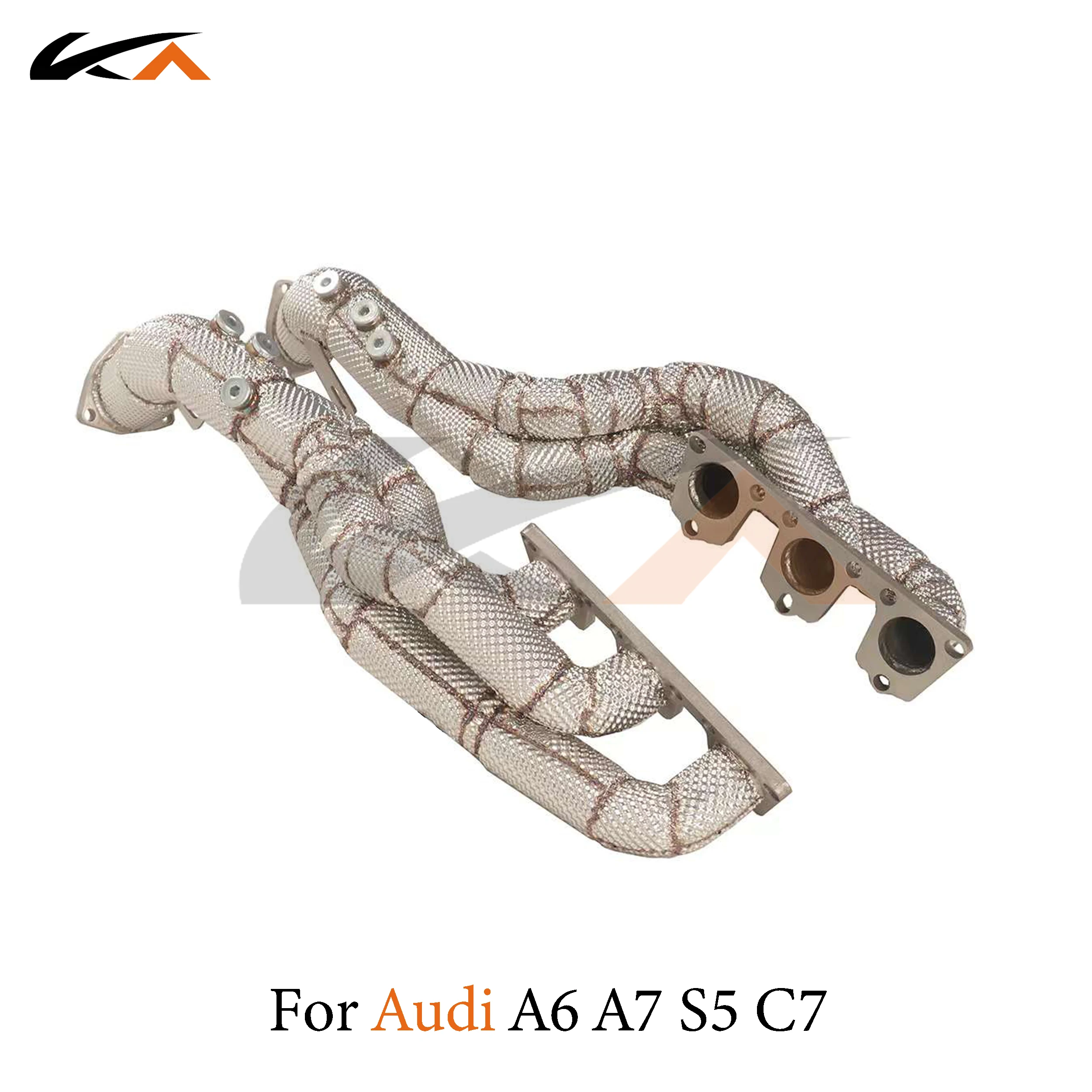 

KA Tuning manifold exhaust system headers for Audi A5 A6 A7 S5 C7 3.0 performance heat shield catalysis equal length manifold