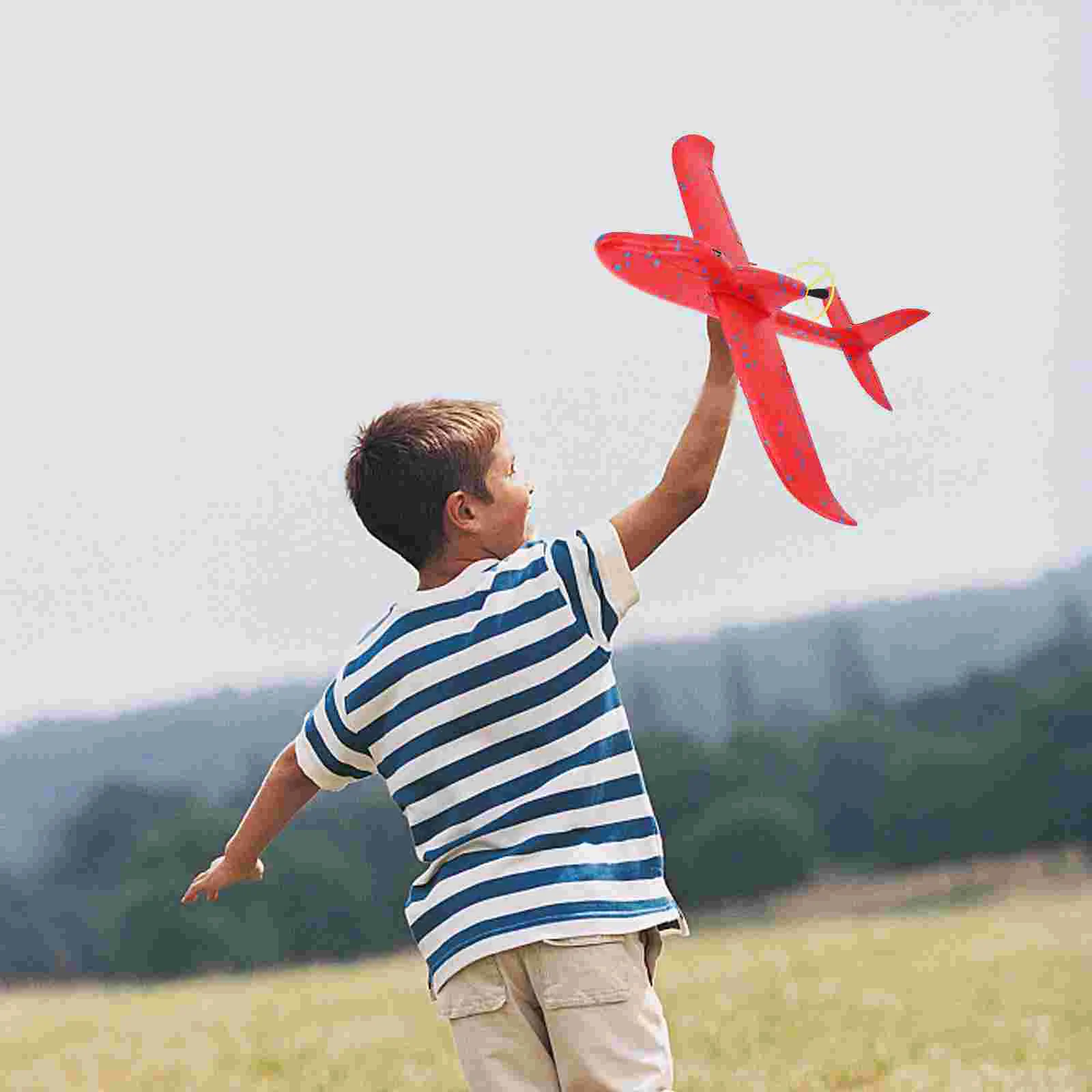 Hand Tossed Gyroplane Outdoor Plaything Glowing Airplane Flashing Electric Aircraft Model Flying Foam Child outside Kids Toys