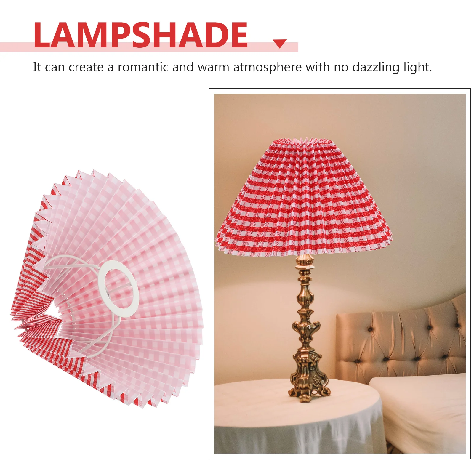 

Pleated Lampshade Modern Home Decor Grid Grain Table Light Decorations Simple Style