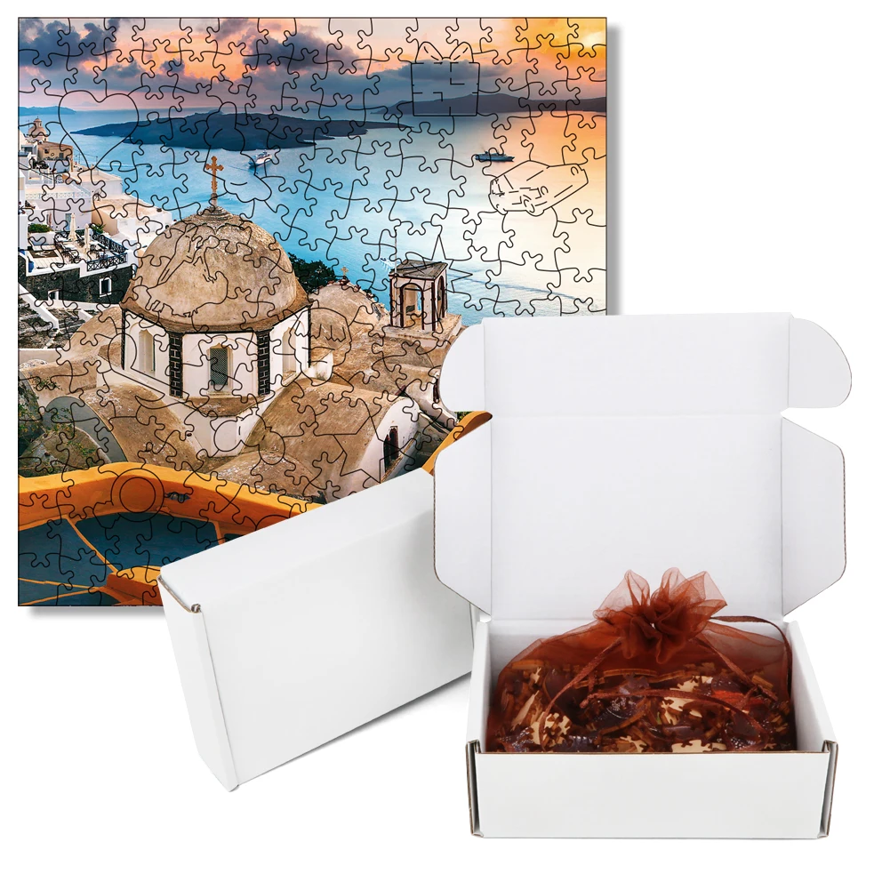 Greek Seaview Wooden Jigsaw Puzzle Party Games Toys For Adults Wood Puzzles Children Board Game Wood Scenery Toys For Kids