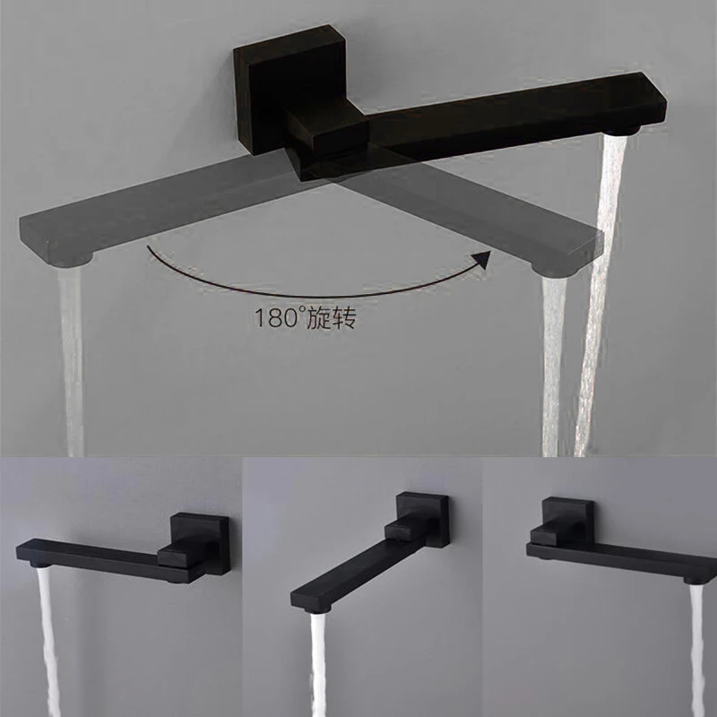 BAKALA Wash Basin Bathroom Faucet Hot And Cold Water Wall Mount Mixer Sink Tap Swivel Spout Bath With Modern Single Lever Handle