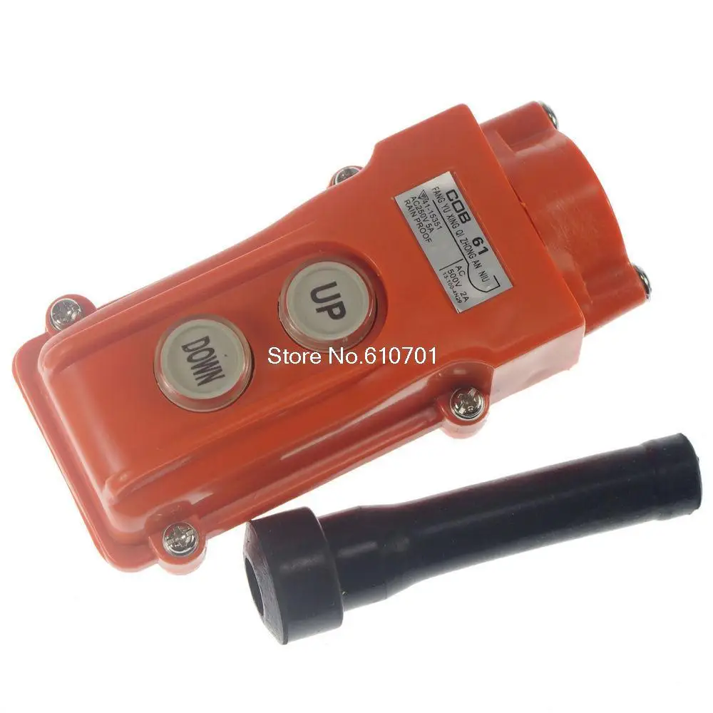 Rainproof For Truck Hoist Crane Pendant Control Station Push Button Switch UP-Down COB-61 AC250V 5A