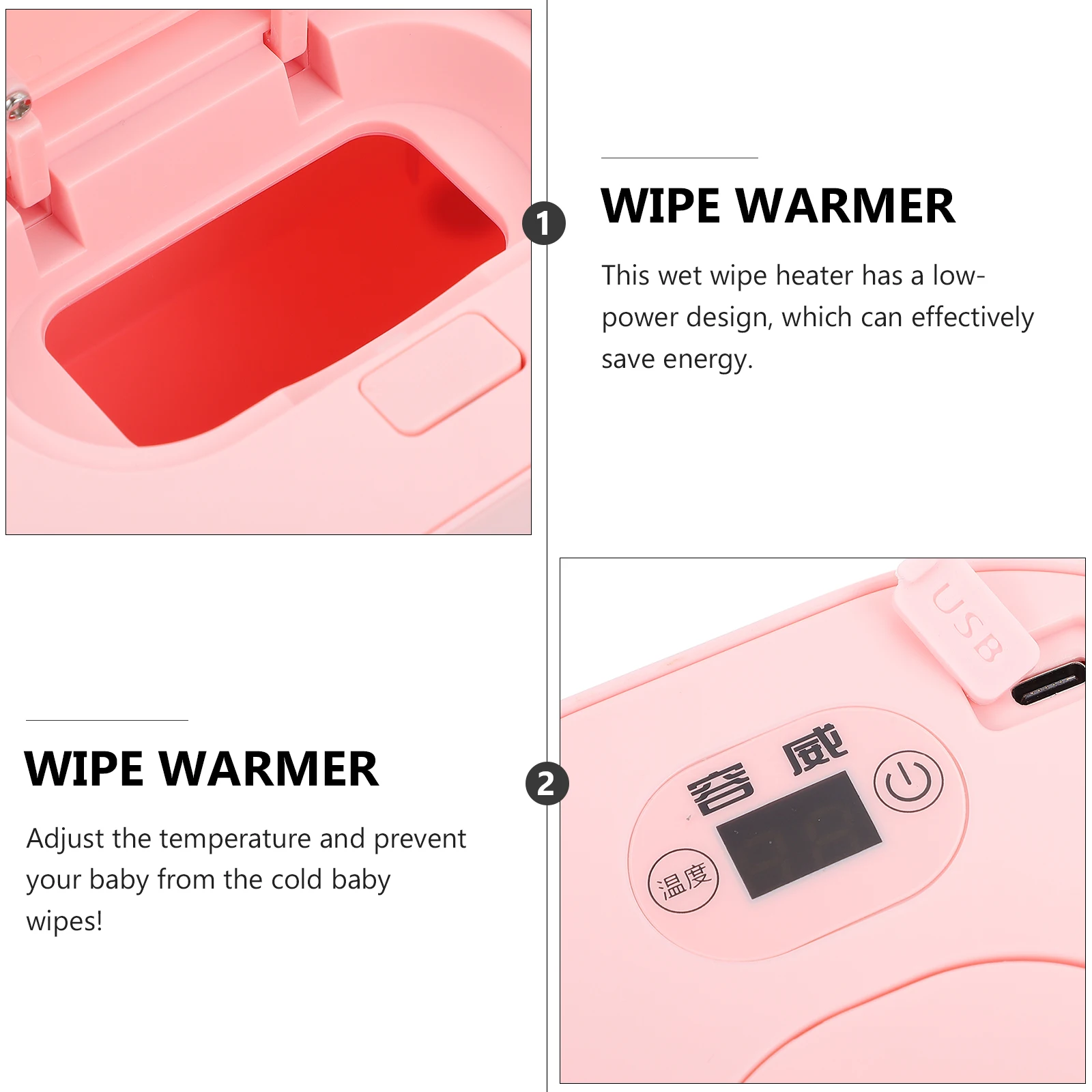 Baby Natte Warmer Baby Natte Tissue Warmer USB Constante Temperatuur Draagbare PP ABS Verwarmde Dispenser Box Tissue Container