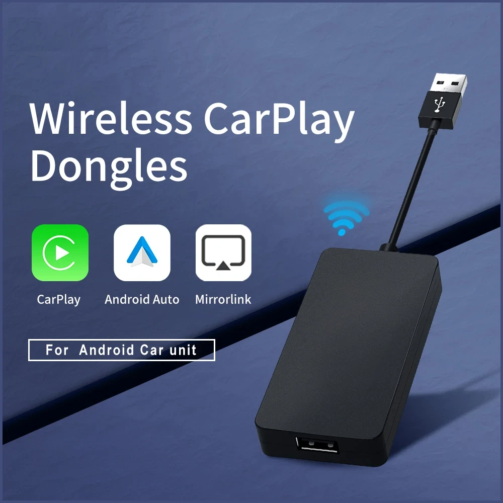 Hot Sale USB Wireless CarPlay Dongle Wired Android Auto AI Box Mirrorlink Car Multimedia Player Bluetooth Auto Connect