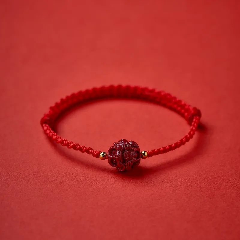 2026 جديد الصينية زودياك الزنجفر سوار زودياك سنة محظوظ ثروة الأحمر سلسلة نقل حبة نعمة قلادة مجوهرات للجنسين #3