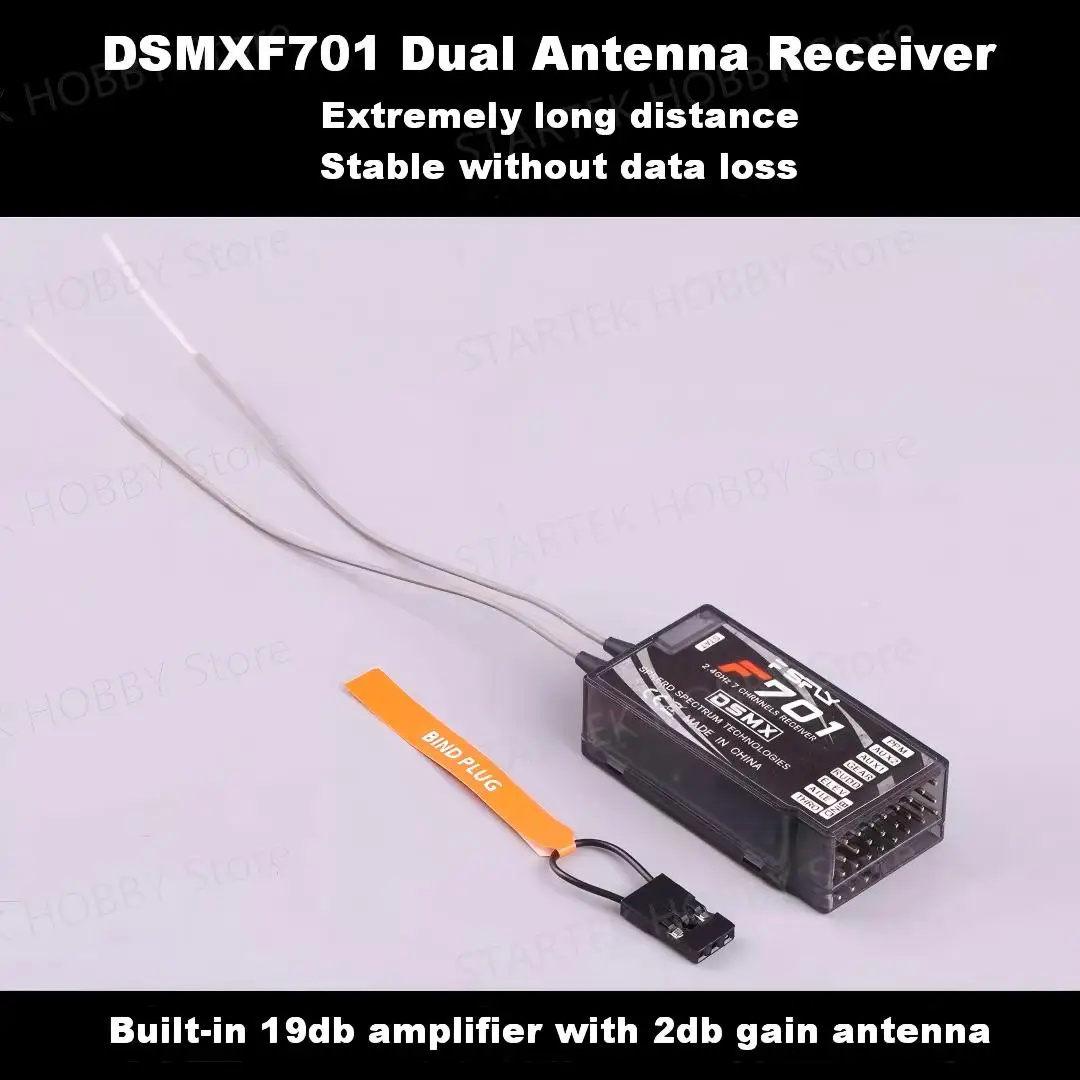 

F701 2.4GHz 7CH Ultra Long Range PPM DSMX/DSM2 RC Receiver for JR Spektrum DX6I DX7 DX9 Transmitter