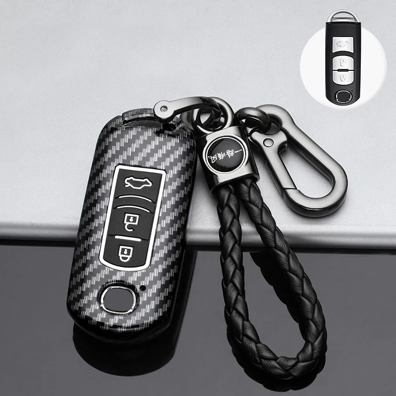 

2020 Silicon Carbon fiber Car Key Cover For Mazda 2 3 5 6 2017 CX-4 CX-5 CX-7 CX-9 CX-3 CX 5 Auto Smart remote Protective Case