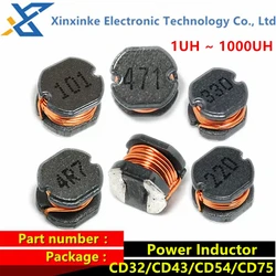 20PCS CD32 CD43 CD54 CD75  SMD Inductance 1UH ~ 1000UH Power Inductor 2.2/3.3/4.7/6.8/10/15/22/47/100/150/220/330/470UH