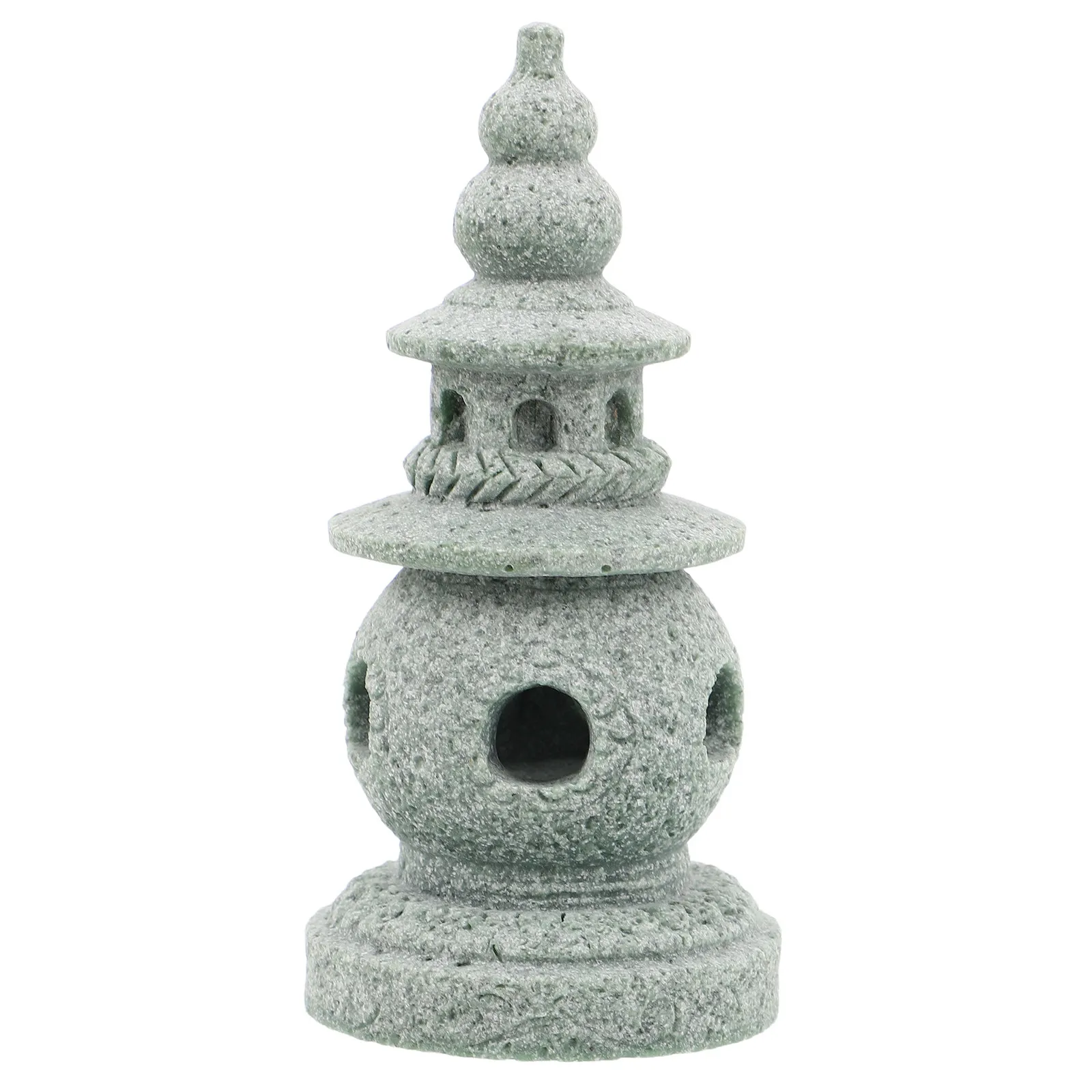 Sandstone Mini Pagoda Sculpture Elegant Chinese Zen Garden Decor for Aquarium Landscaping Bonsai Arrangement Patio Balcony Fairy