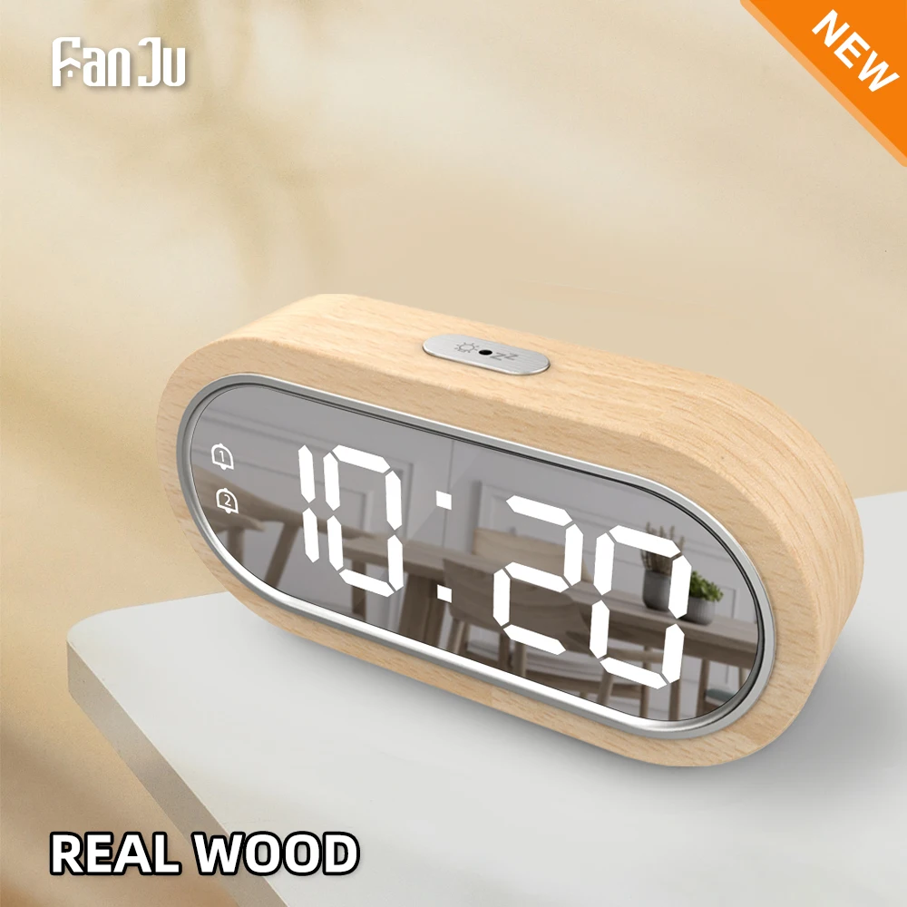 

Modern Digital LED Mirror Clock Alarm Clock Dual Alarms Snooze with Backlight Desk Table Watch Clocks