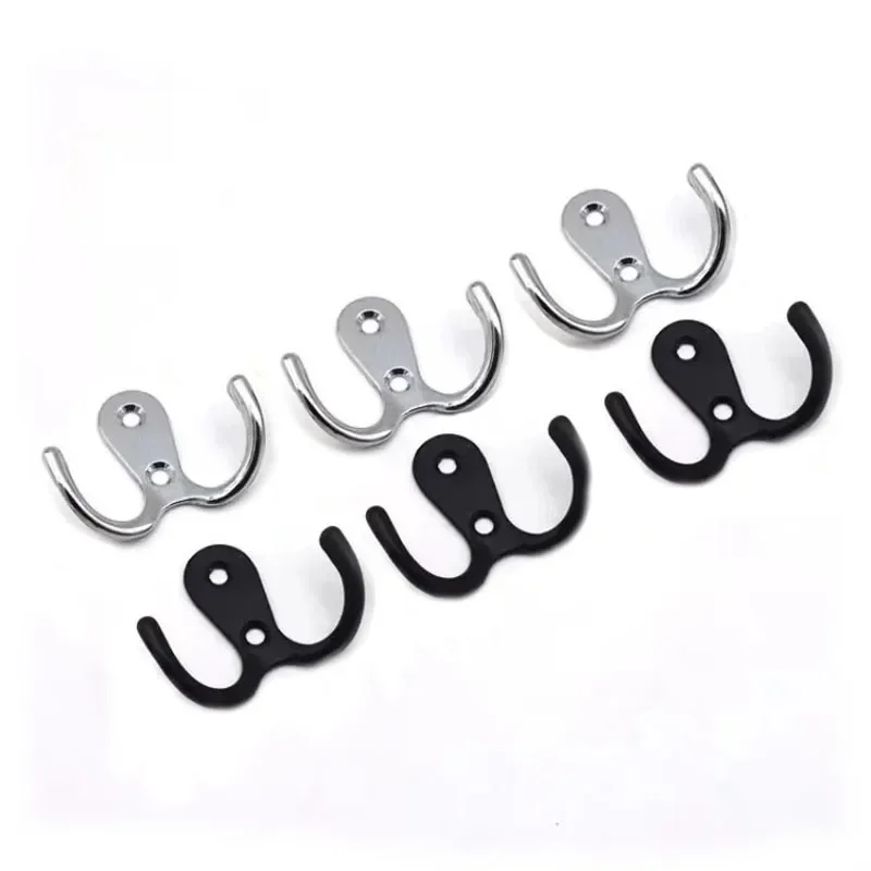 6pcs/set Retro Coat Hooks Wall-Mounted Towel Hanger For Coats Hats Clothing Home Storage Hooks Wall Double Hook Towel Hanger