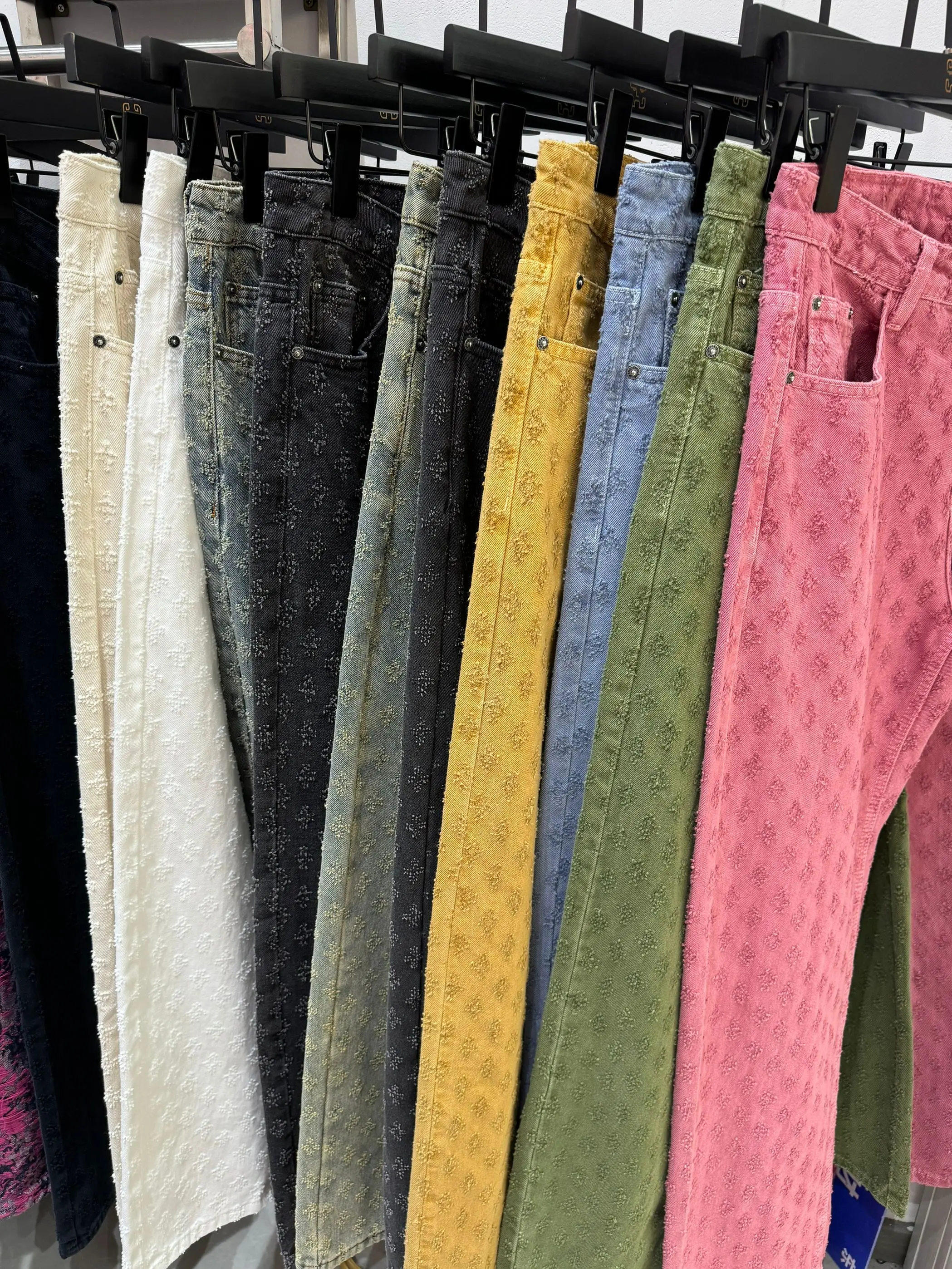 Jean Jacquard Coloré pour Homme, Pantalon en Denim, Coupe Droite, Baggy, Nouvelle Collection Printemps 2025