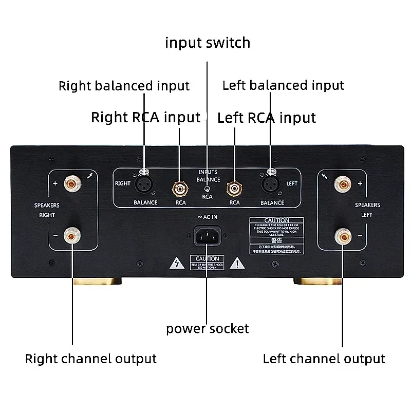 

HIFI AMP Class A 200W*2 Channel Independent Design Stereo Gold Sealed Tube RCA and Balanced XLR Input Pure Power Amplifie