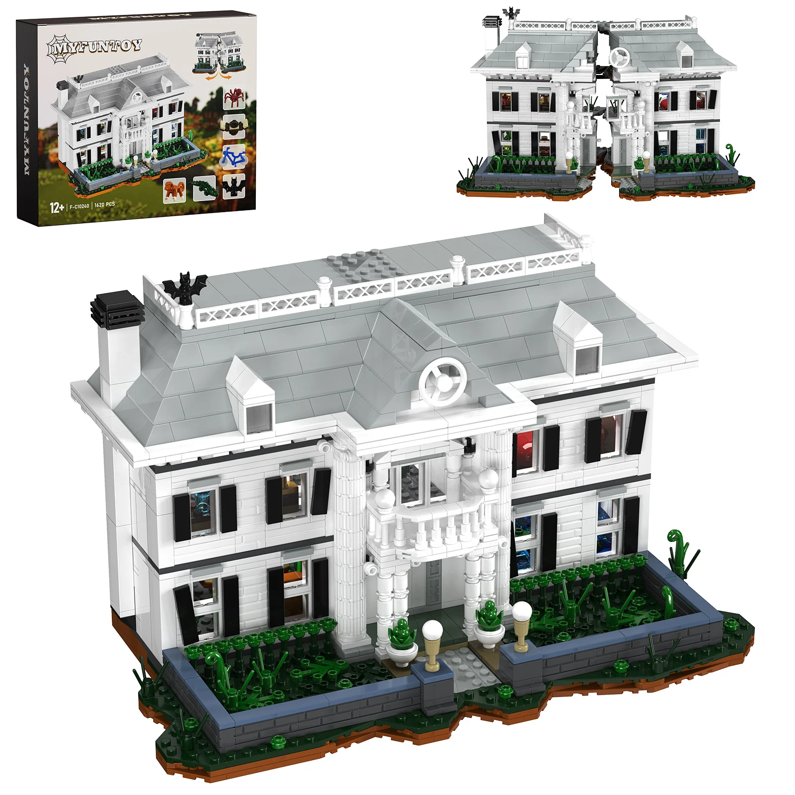

MOC Jumanjiness House Набор строительных блоков Белый дворец Кирпичи Игрушки Вентиляторы игр и подарки для детей (1620 шт.)
