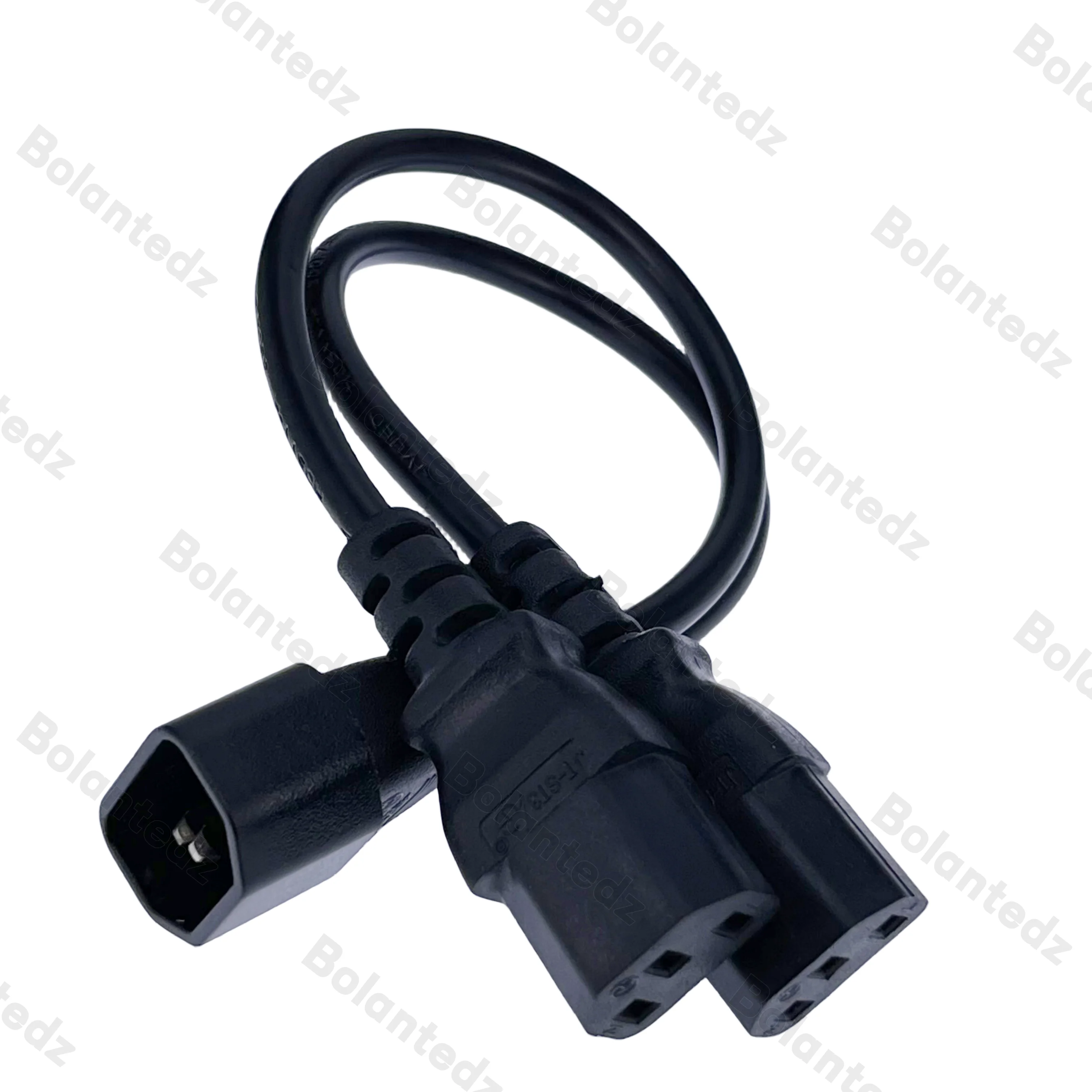 30CM Power Y Type Splitter Adapter Cable Single IEC 320 C14 Male to Dual C13 Female Short Cord for Computer host display