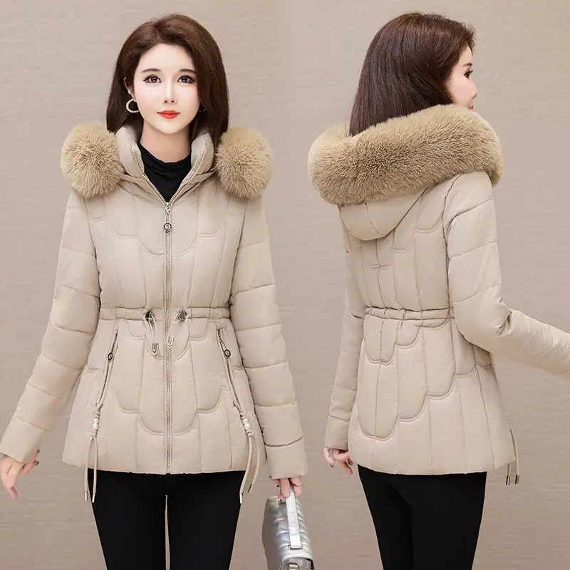 2025 New Winter Coat Women Long Parka Jacket Fur Collar Loose Long Coats Wool Liner Jackets Thick Warm Snow Wear Padded Outwear