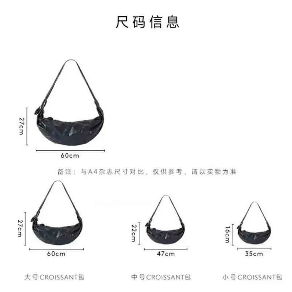 Niche Fashion Croissant Buns Paper Cowhide Wrinkled First Layer Leather Single Shoulder Oblique Span Bag Croissant Dumpling Bag