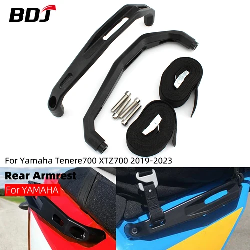 Imagen 1 del producto Reposabrazos BDJ Tenere700 XT700Z, manija de agarre trasera, manija de mano para asiento, barra de agarre, riel para accesorios de motocicleta Yamaha Tenere 700