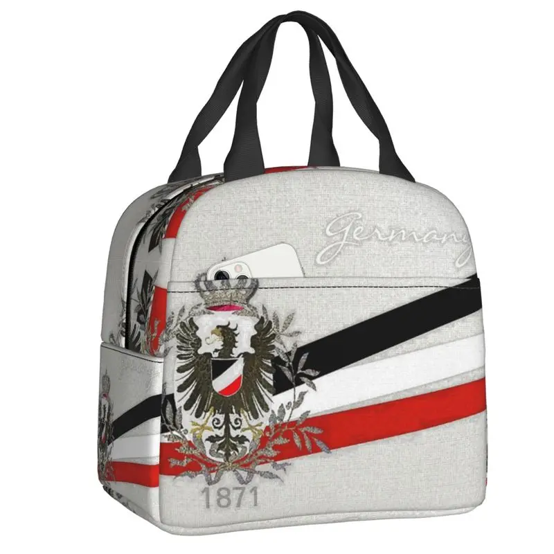 German Empire Eagle 1871 con colori della bandiera borse per il pranzo isolate per le donne emblema bandiera nazionale portatile Cooler Thermal