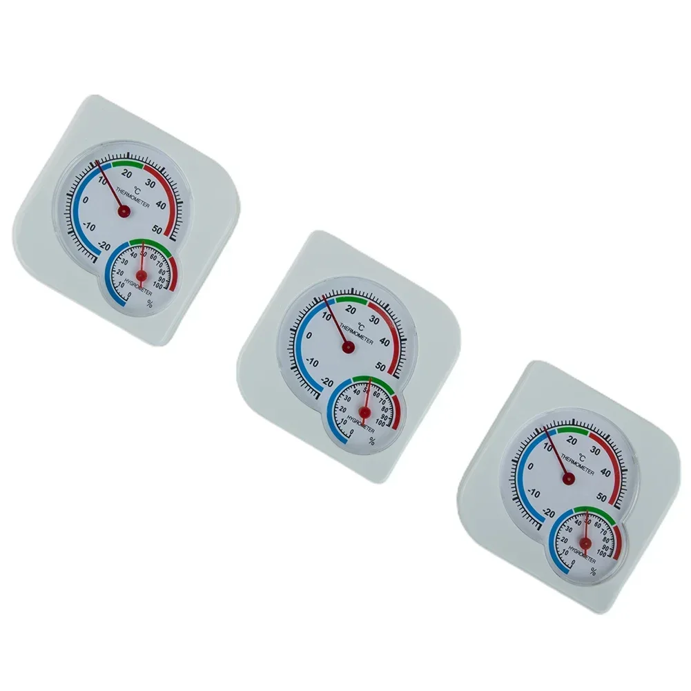 Thermometer Hygrometer Weather Stations Home Indoor 3Pcs 7.2*7.2cm Humidity Indoor Climate Pvc Thermo-Hygrometer