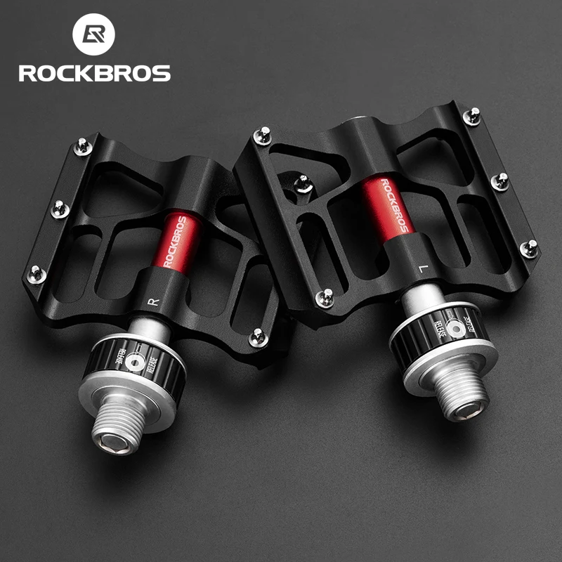 

ROCKBROS Bicycle Pedales Mtb Quick Release CNC Rainproof Seal Bearing 8.2cm Widened Non-slip Chrome Molybdenum Bike Road Pedal