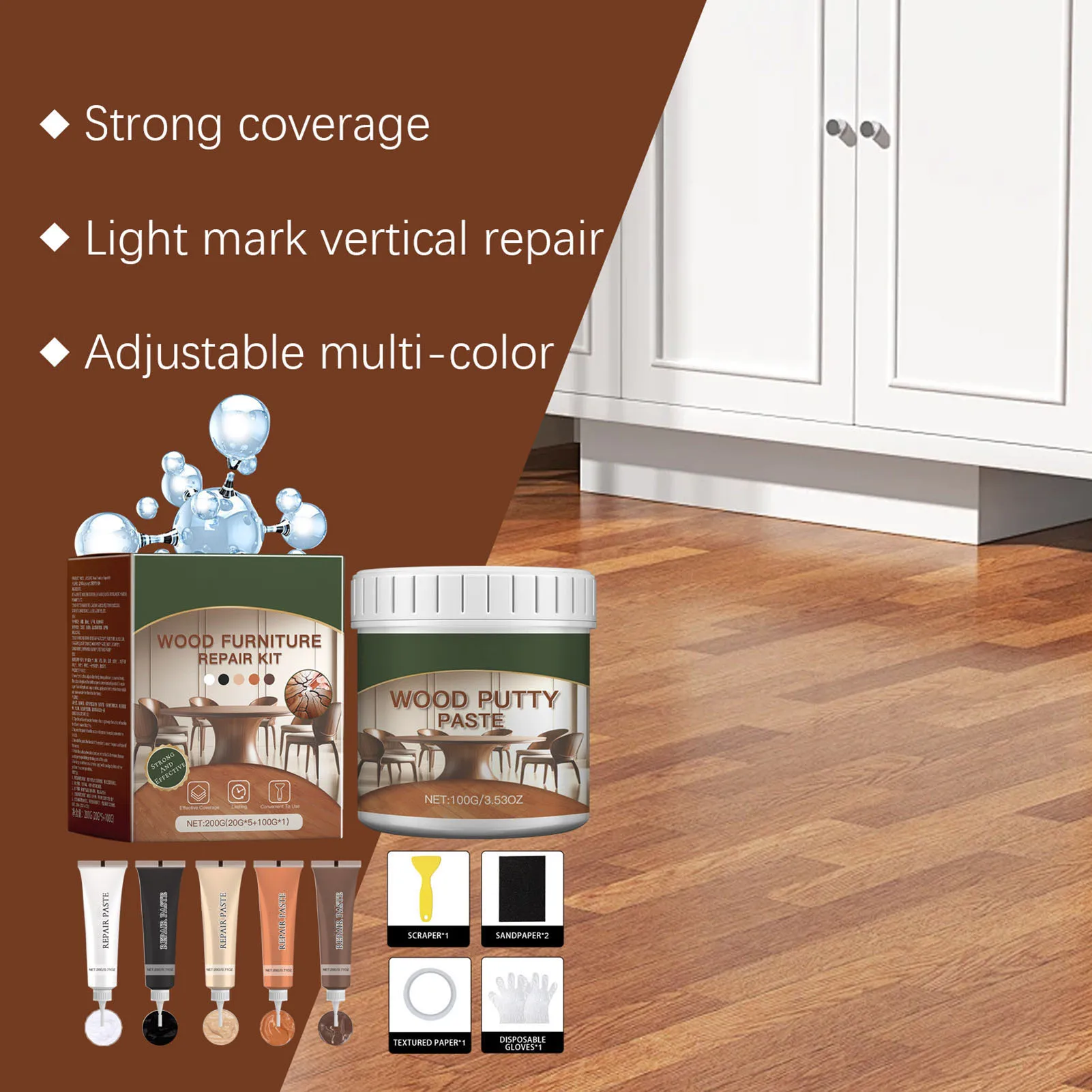 Wooden Furniture Repair Wood Filler Quickly Repair Broken Wooden Furniture for Wooden Floor Door Cabinet