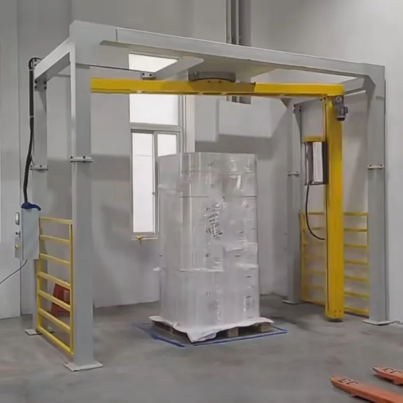 Cantilever Rotary Arm Stretch Film Pallet Wrapping Machine Full Automatic for Bulk Packaging Order Customize