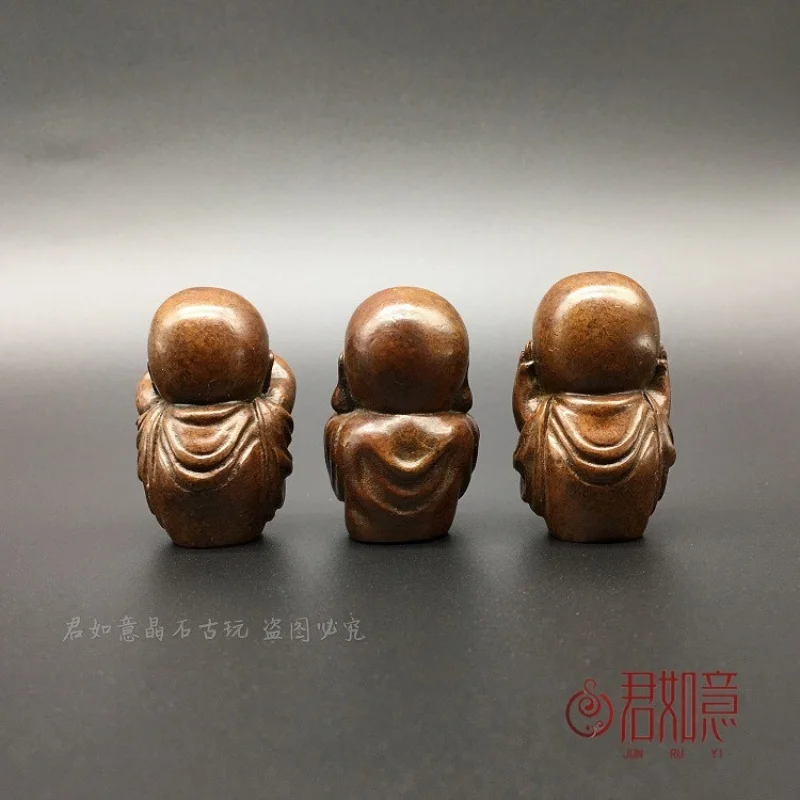 النحاس الصلب ثلاثة لا بوذا الراهب الصغير حلية لا الاستماع لا يتحدث لا رؤية المبتدئ الصغير زن زن مسار المفهوم الفني