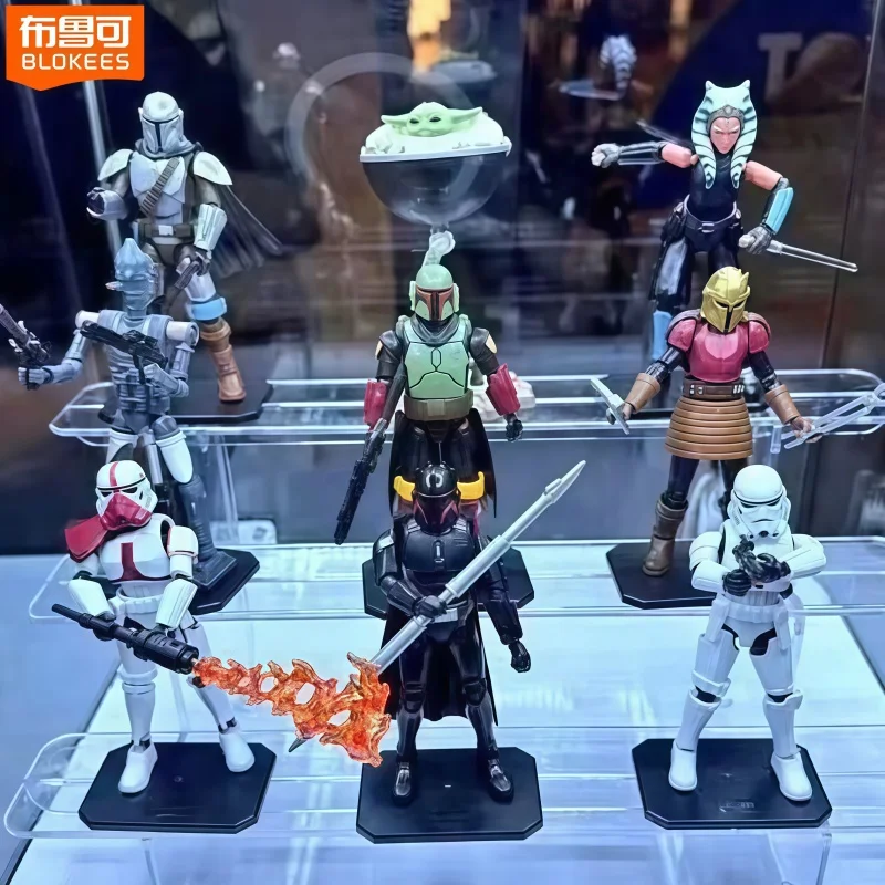 

New Genuine Blokees Star Wars Blind Box Star Edition Version 01 Mandalorian Bounty Trip Action Figure Assembly Model Toys Gift