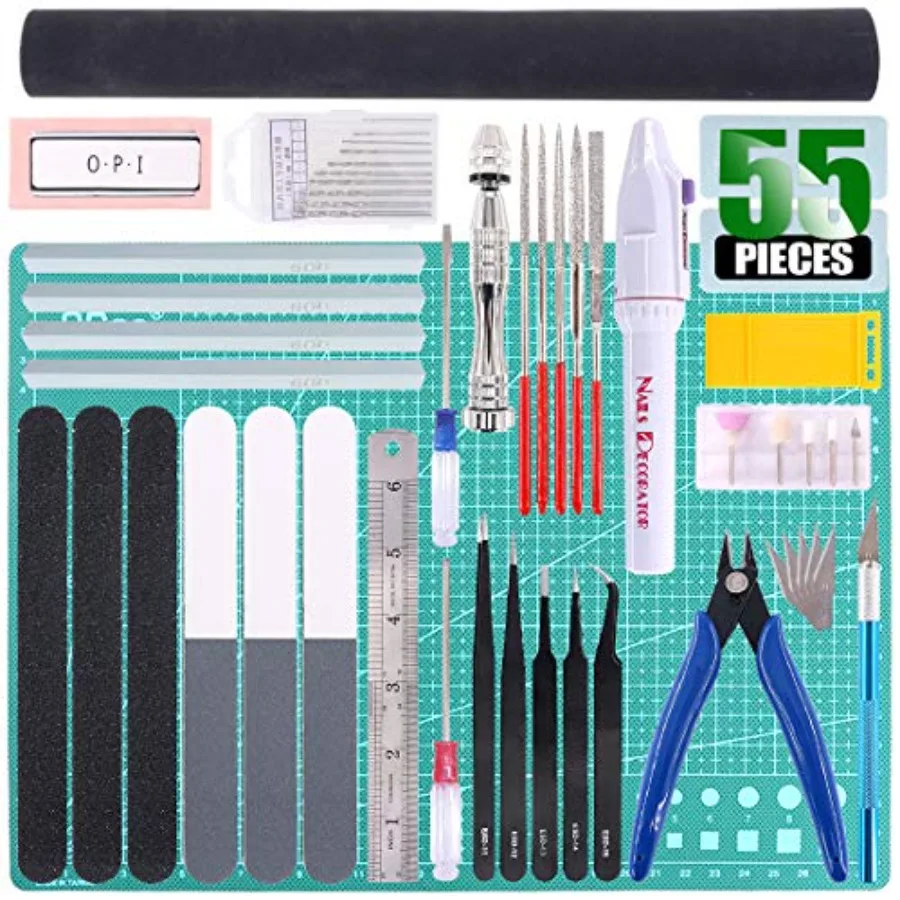 

Keadic 55Pcs Profional Modeler Basic Tools Craft Set Hobby Building Tools Kit Gunpla Tools Model Kit Modeler Basic Tools Set fo