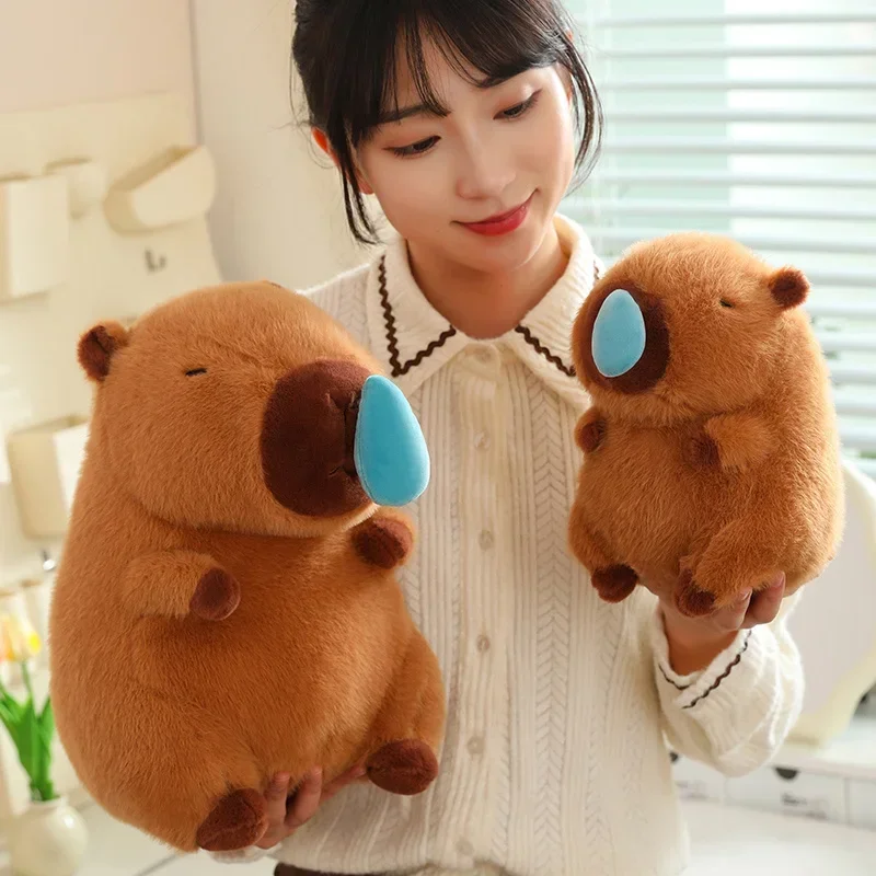 Kawaii كابيبارا أفخم محاكاة الحيوانات مع لمط مخاط الأنف لطيف كابيبارا رقيق لينة محشوة أفخم دمية طفل هدية