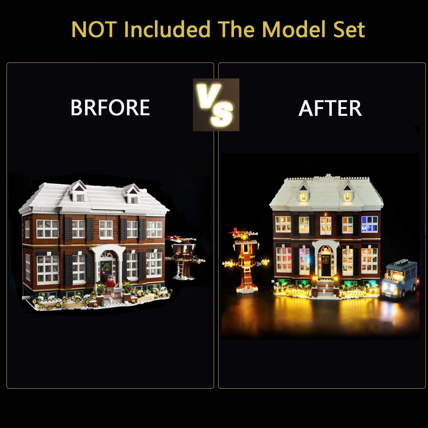 LYBMTWF LED-Beleuchtungsset für LEGO Home Alone Kevin 21330, Haus mit Lampenideen, ohne Baustein (nur LED-Beleuchtungsset).