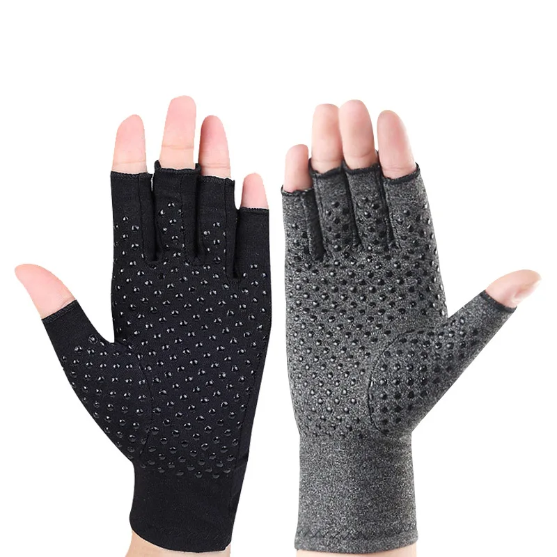 【Hot sales】Adhesive Black Gloves Protective Half Finger Cycling Anti-slip Sports Outdoor Fitness Cycling Gloves