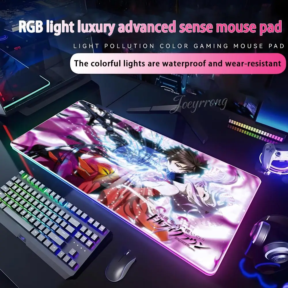 

Guilty Crown Mouse Pad RGB Extended Gaming Keyboard Seven colors LED Mats Large 1000x500mm XXL Gamer