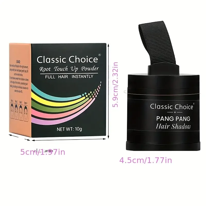 قطعتان من بودرة ظلال الشعر + فرشاة، مقاومة للبقع، يخفي خط الشعر وجذر الشعر على الفور، حشو مسحوق خط الشعر المقاوم للماء #6