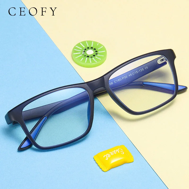 Ceofy Kids Children Glasses Frame Optical Prescription Eyeglasses Frame Flexible Eyewear for 6-11Years Old Girls and Boys