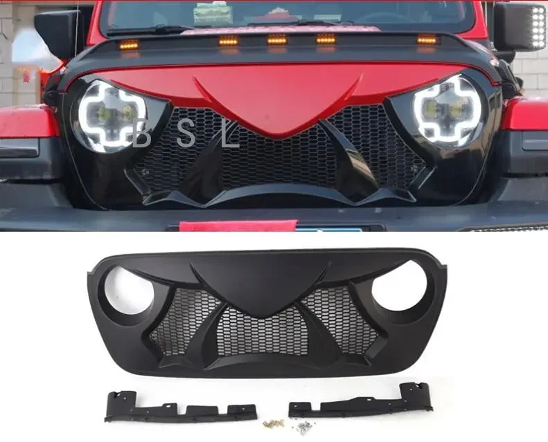 

Spedking Front Bumper Mesh Grille Racing Grills Fit For Jeep Wrangler JL Gladiator JT 2018-2019 ABS Car Accessories