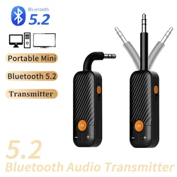 Bluetooth 5.2 Audio Receiver Transmitter 3.5mm 3.5 AUX With Mic Stereo Music Wireless Adapter For Headphones PC TV Car Speakers