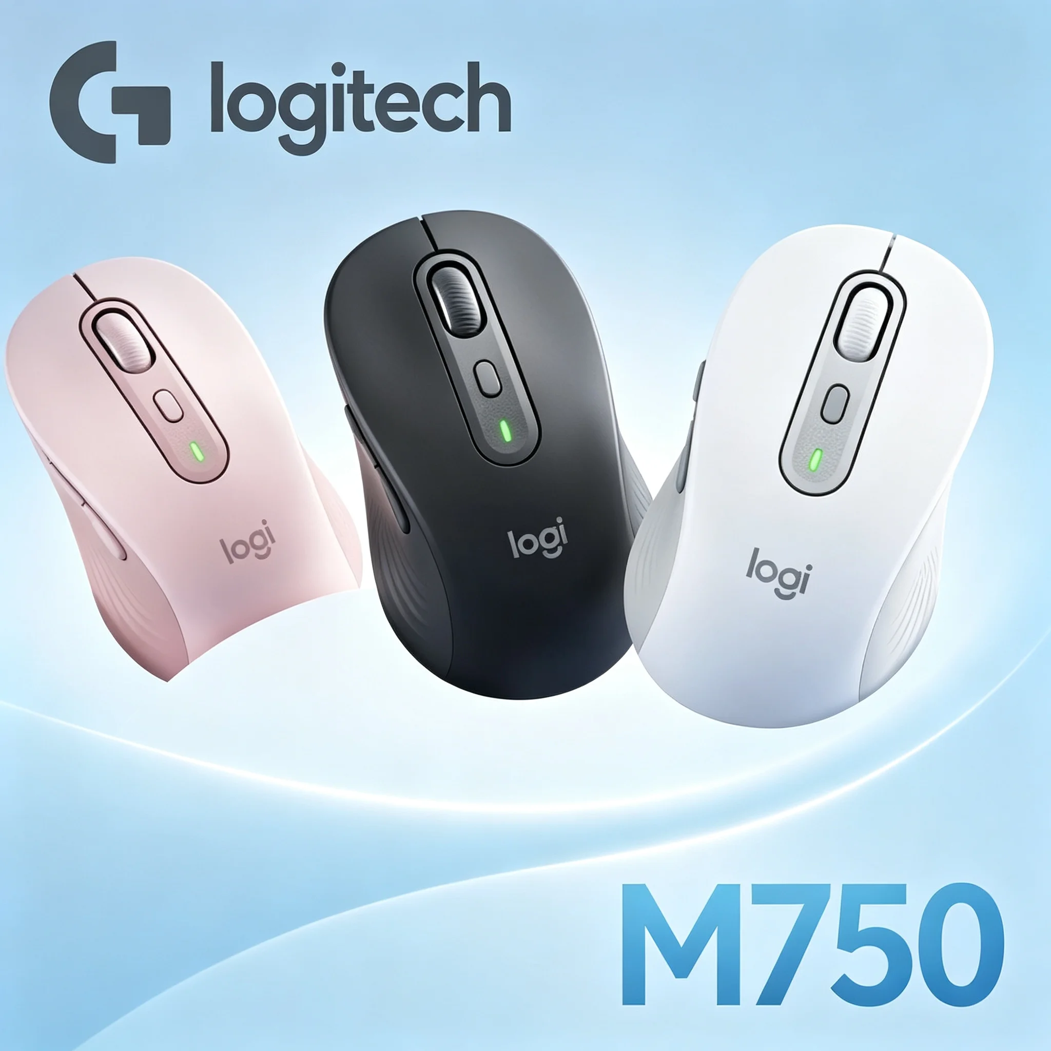 Logitech M750 Dual‑Connection Wireless Mouse,SmartWheel Adaptive Scroll,SilentTouch Quiet Buttons,Multi‑Device Switch For Mac Wi
