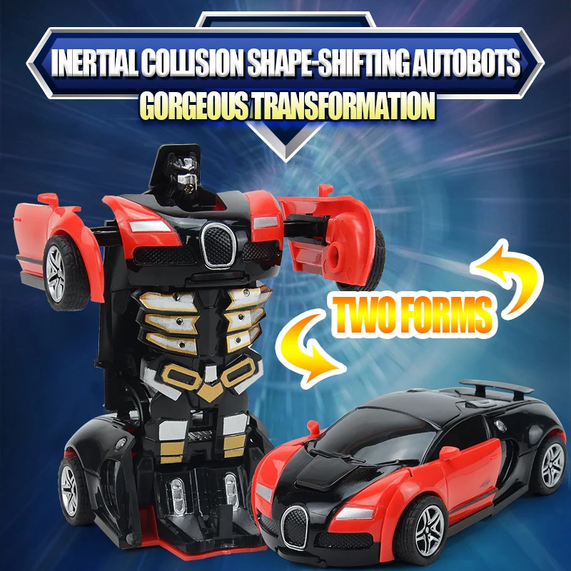 Mini 2 In 1 Car Toys One-key Deformation Car Toys Automatic Transformation Robot Model Car Diecasts Toy Boys Gifts Children Toy