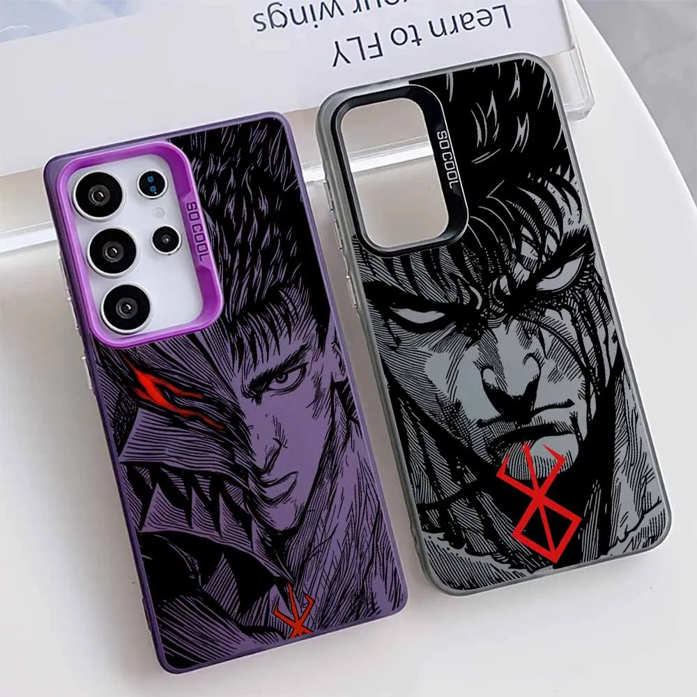 Coque de téléphone en silicone colorée Berserks Fantasys Anime pour Samsung Galaxy S26 S25 Edge S24 S23 S22 S21 S20 FE Ultra Plus