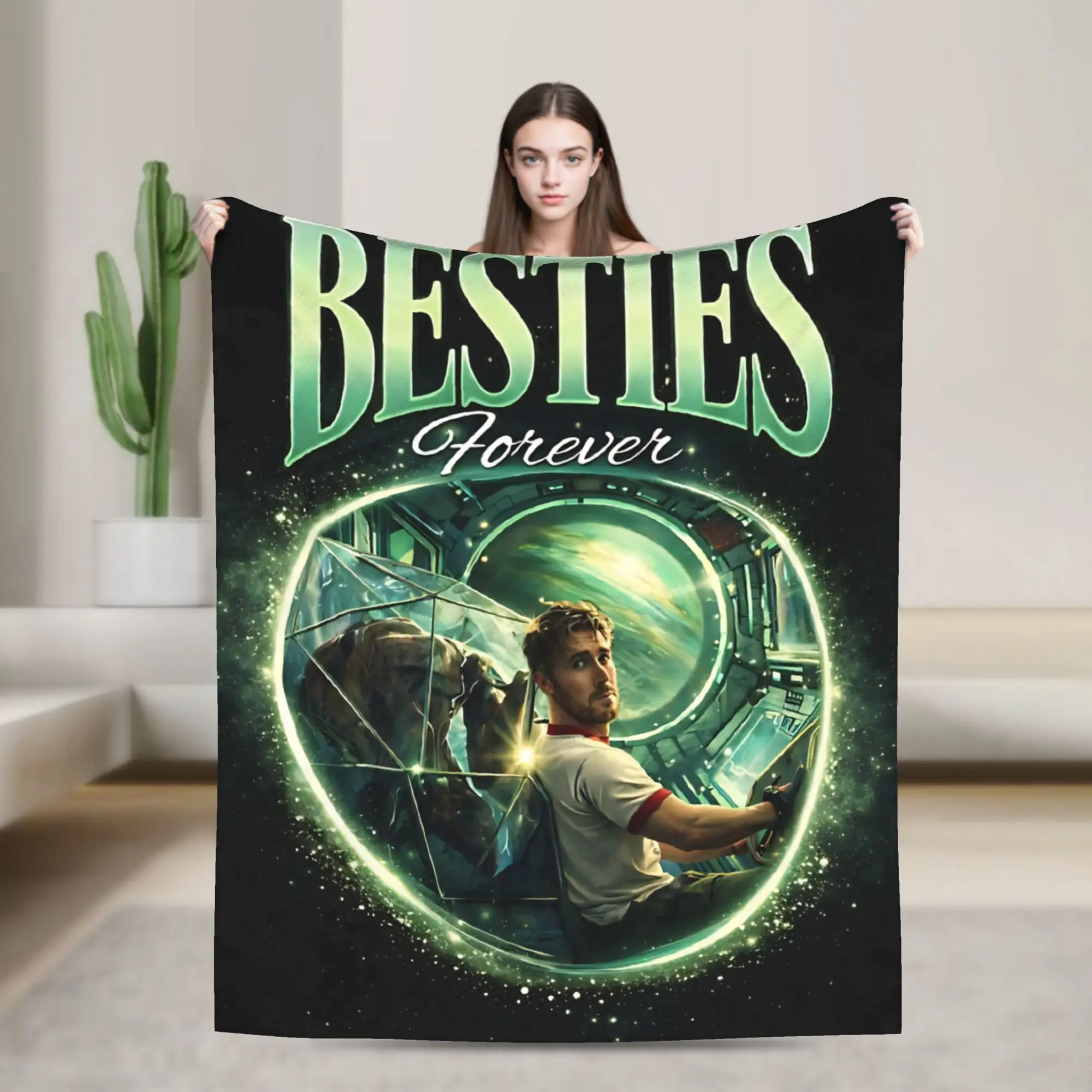 Besties Forever - Grace Project Hail Mary Blanket  Plush Funny Breathable Throw Blanket for Bedding Lounge Decoration