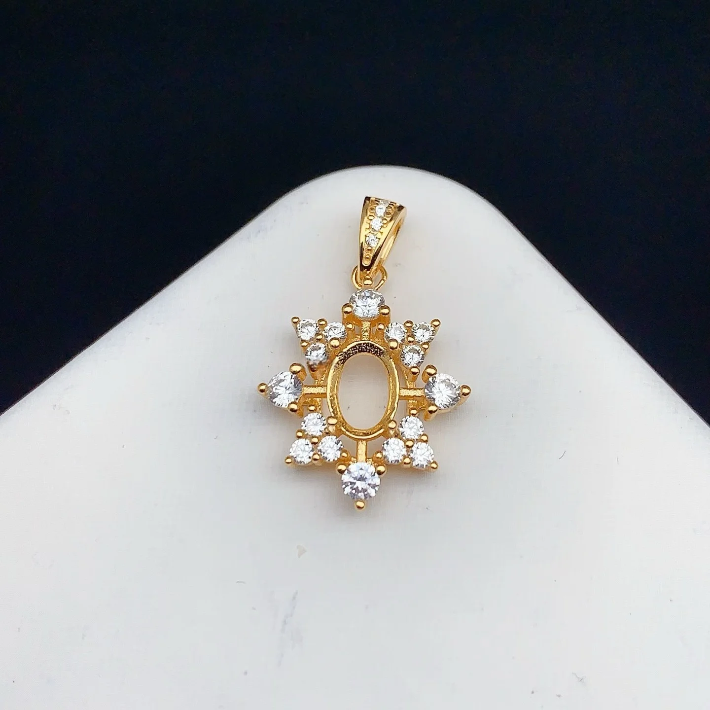 

MeiBaPJ Inlay Elliptical 5*7mm S925 Sterling Silver DIY Empty Pendant Setting Womens Gifts Fine Jewelry Free Delivery Wholesale